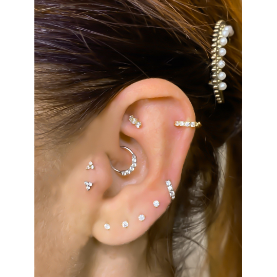 Piercing Boule Or 18 Carats Mia Gioielli – Nez Ou Oreille, Hypoallergénique, Fait Main En Italie